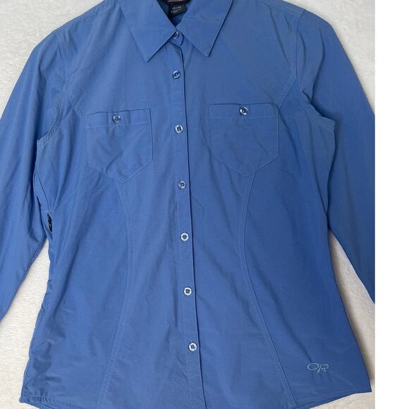 Outdoor Research Wayward Blue Button Up Shirt Hiking Camping UV Protection XS - Picture 3 of 10